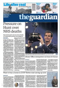 guardian front page
